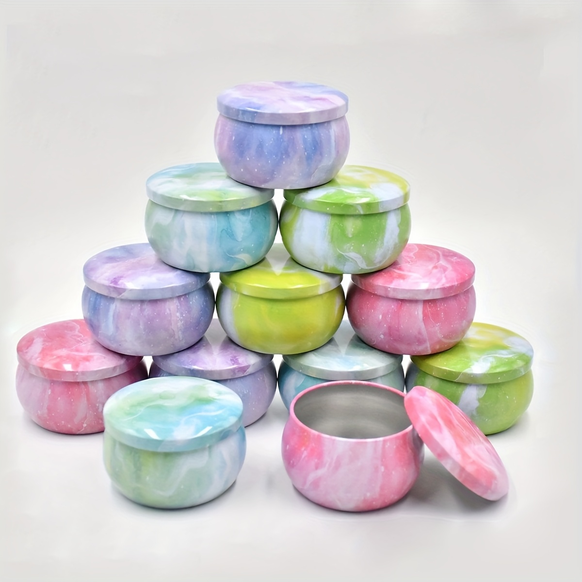 Candle Making Glass Jars - Metal kaarsenpotjes met sterrenhemelpatroon, 6-pack, 2,5