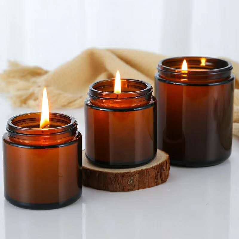 Candle Making Glass Jars - 6 st 100/250 ml Amber Glazen