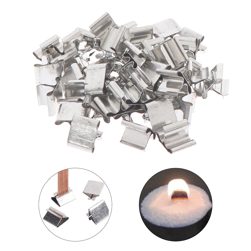 Candle Making Kit Diy - 50 stuks houten kaarslonten basisclip ijzeren