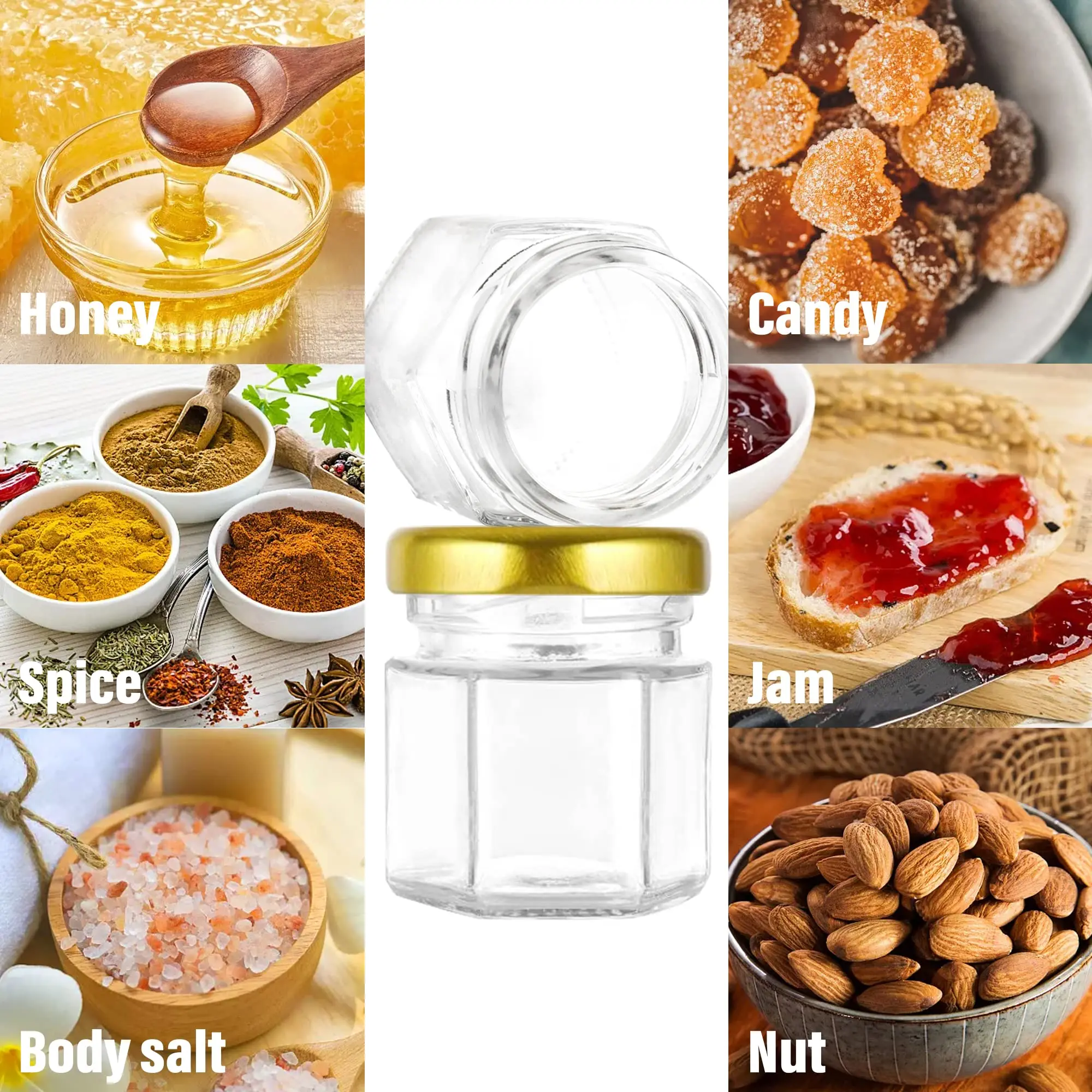 1,5 oz zeshoekige mini glazen  - Candle Making Glass Jars recensie en prijs