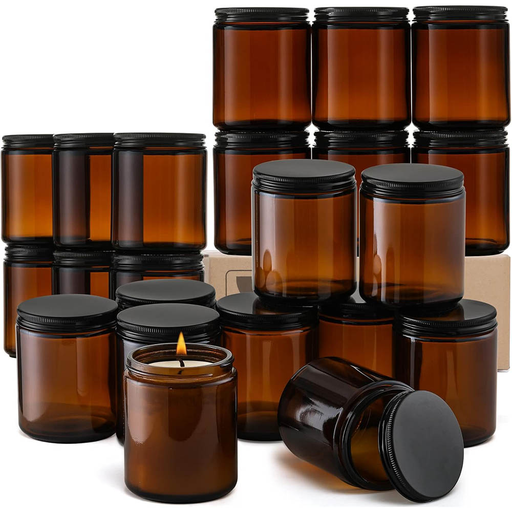 8oz Amber glazen potjes met zw - Candle Making Glass Jars recensie en prijs