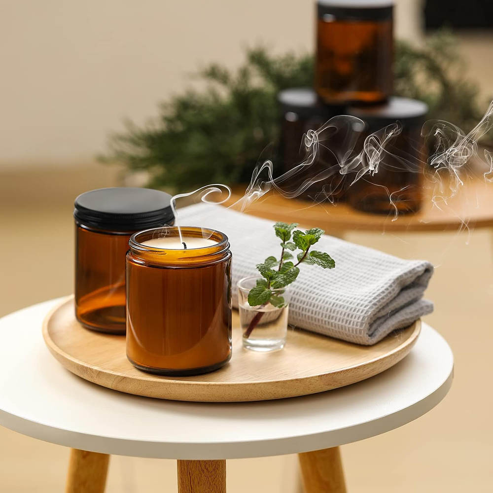 8oz Amber glazen potjes met zw - Candle Making Glass Jars recensie en prijs