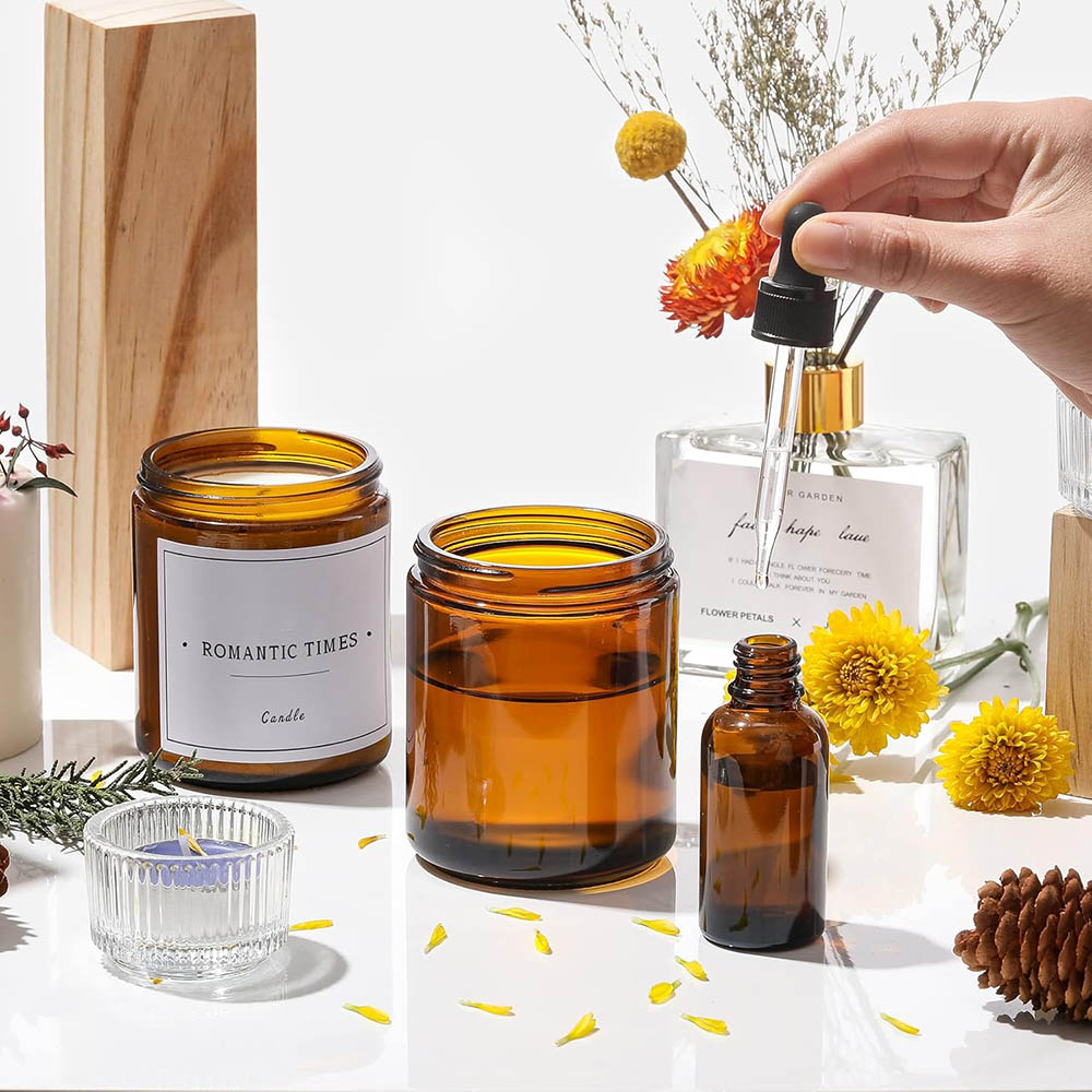 8oz Amber glazen potjes met zw - Candle Making Glass Jars recensie en prijs