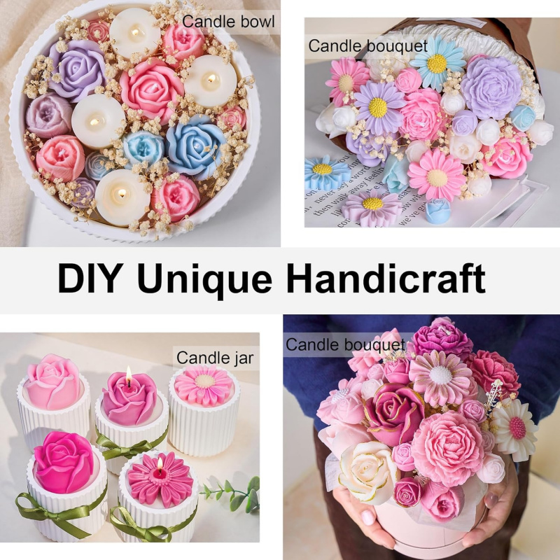 5-delige bloemkaarsvormset, 3D - Candle Making Kit Diy recensie en prijs