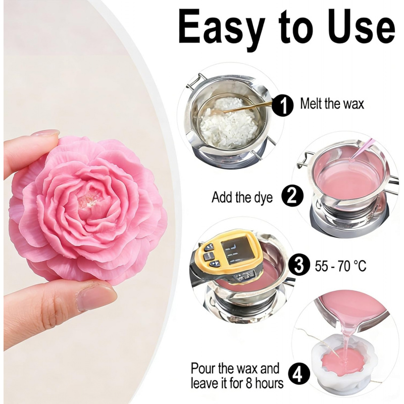 5-delige bloemkaarsvormset, 3D - Candle Making Kit Diy recensie en prijs