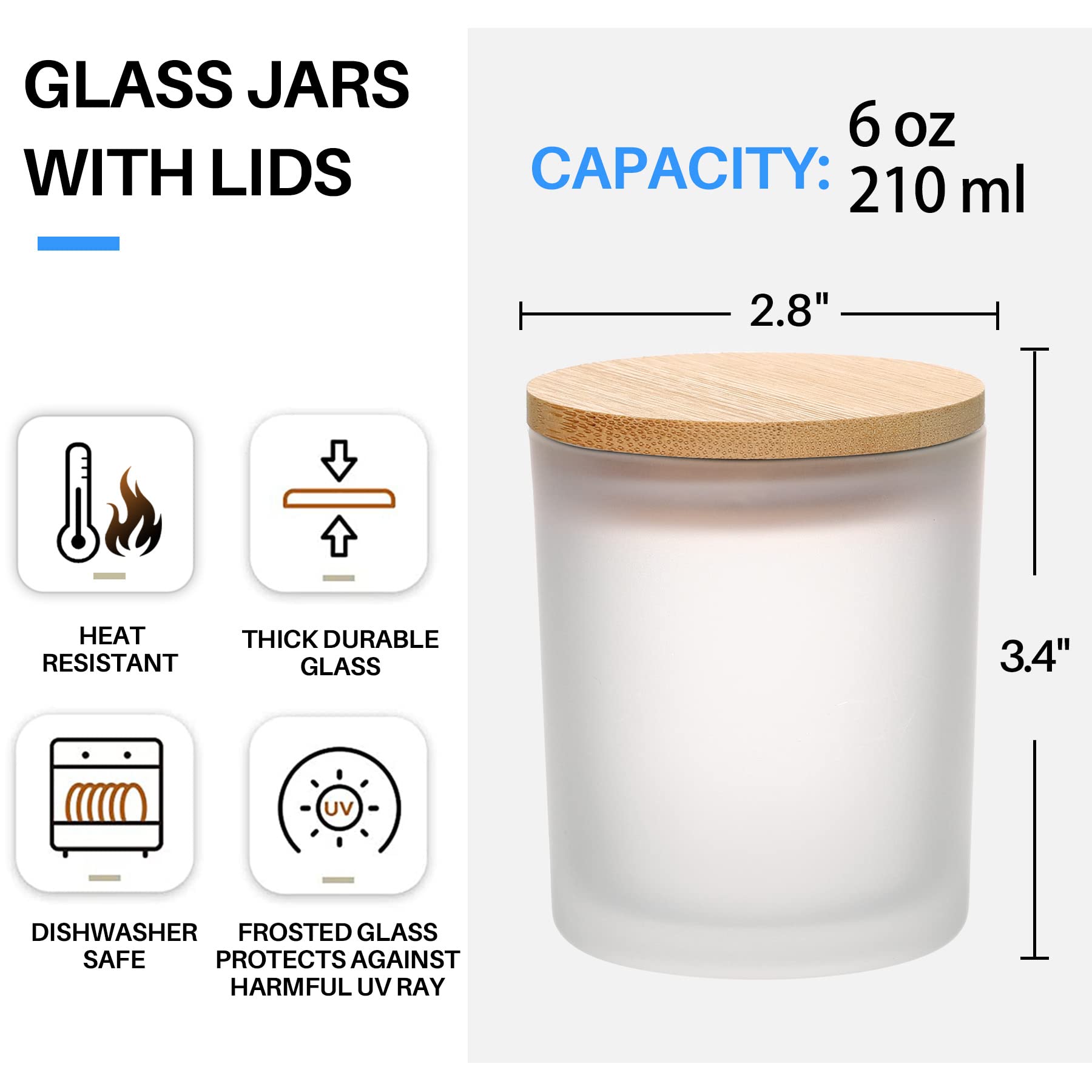 6-Pack 6Oz Mat Amber Glazen Ka - Candle Making Glass Jars recensie en prijs